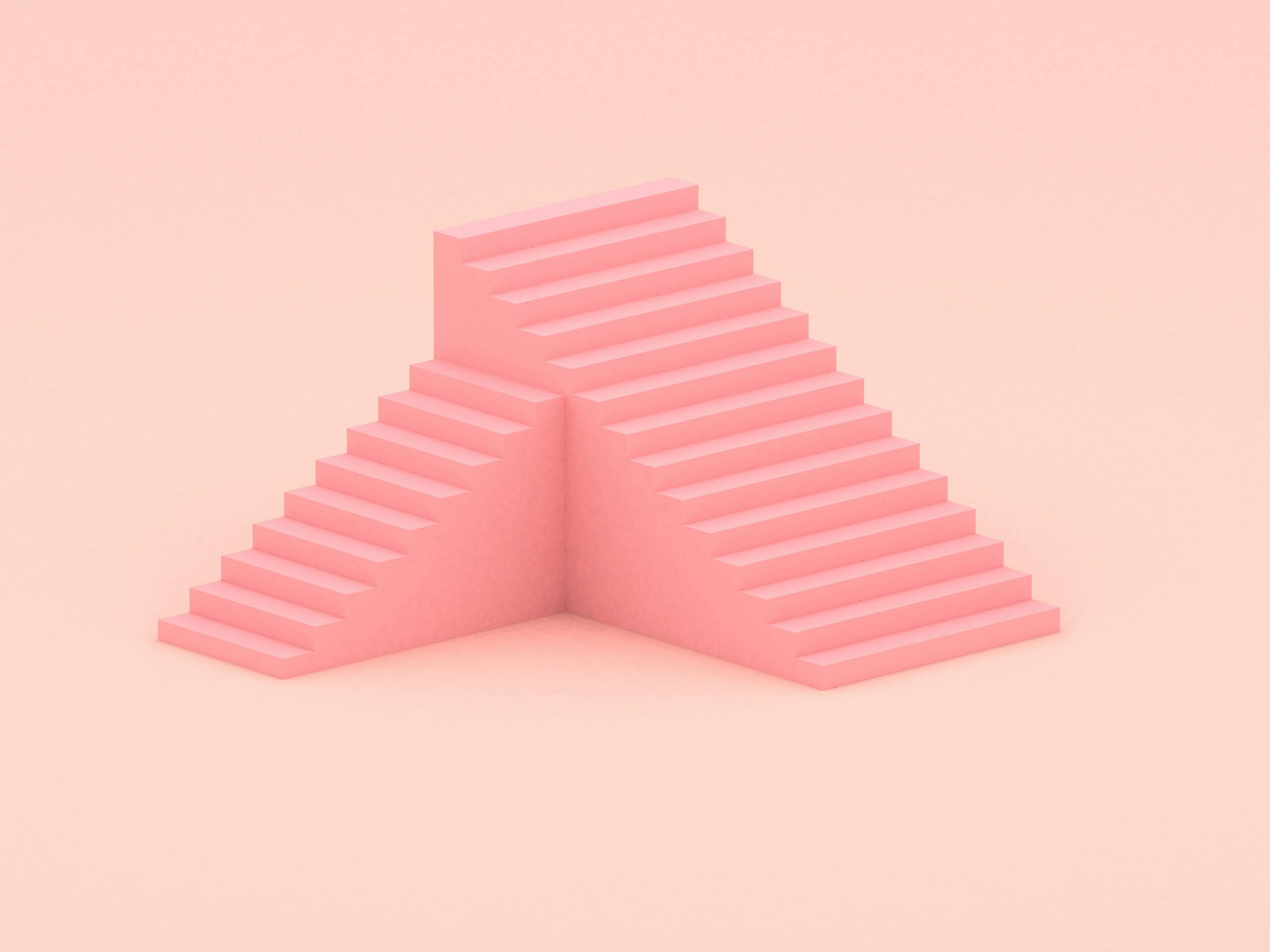 abstract 3d rendering stairs